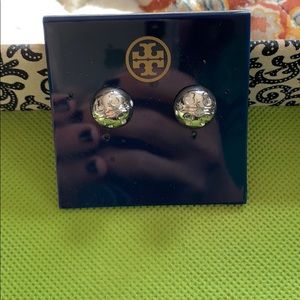 Tory Burch Domed Logo Stud Earring